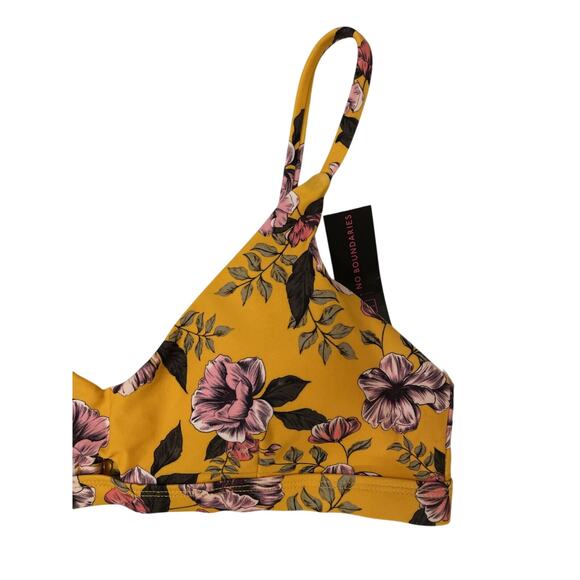 Women Misses No Boundaries Yellow Pink Olympic Gold Bikini Swim Top L 11/13 NWT - Picture 4 of 9